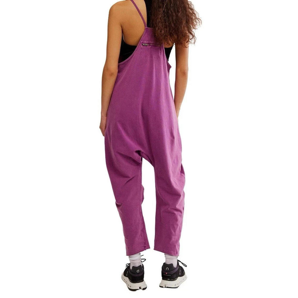 NWT Free People FP Movement Women's Size L Hot Shot Jumpsuit Deep Mulberry L - Picture 3 of 11